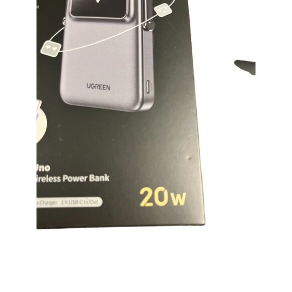 UGREEN Uno Magnetic Wireless Power Bank 5000mAh Wireless Portable Charger Black - Picture 7 of 11